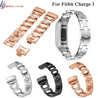 ❡☏✉ Crystal Stainless Steel Metal Wrist Strap for Fitbit Charge3 Watch Replacement Wrist Band for Fit Bit Charge 4 Smart Accessories