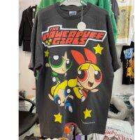 เสื้อยืดคุณภาพดี The Power puff Girl เสื้อยืดผ้าฟอกสีเทา Unisex Cotton  งานใหม่ ทำเก่า ผ้าฟอกเฟดนุ่ม ไร้ตะเข็บข้าง สกรีนจม หน้าหลัง ️