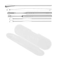 6 Pcs Stainless Steel Spiral Ear Pick Spoon Ear Wax Removal Cleaner Multifunction Portable Ear Pick Ear Care Beauty Tools