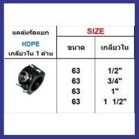 แคล้มรัดแยก HDPE เกลียวใน 1 ด้าน ขนาด 63 มิล