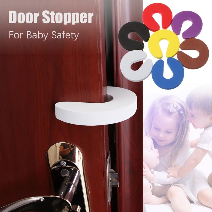 zhuwnana-4pcs-ห้องนอนห้องครัว-คลิปประตู-โฟม-กันชนประตู-ความปลอดภัยของเด็กทารก-ยาม-ตัวป้องกันนิ้วมือ