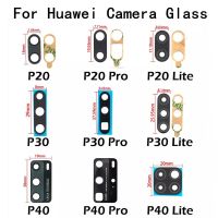 2ชิ้น/ล็อตฝาครอบกระจกกล้องถ่ายรูปด้านหลังเหมาะสำหรับ Huawei P20 P30 P40 Pro P20 P30 Lite พร้อมสติ๊กเกอร์กาวอะไหล่ทดแทน