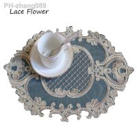 Luxury Lace oval embroidery table place mat dish coffee pad Cloth placemat cup dish tea coaster wedding Christmas doily kitchen