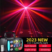 2023 New Butterfly Laser Lamp 3-layer LED Colorful Stage Effect Light Beam Projector DMX Stroboscopes DJ Disco Fancy Lighting