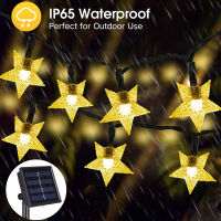 Outdoor Waterproof 50 LED Solar String Twinkle Star Fairy Garden Light Festoon Solar Powered Garland for Christmas Wedding Decor