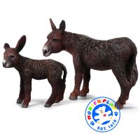 Munich Play - โมเดลสัตว์ Donkey ลา น้ำตาล แม่ลูก ชุด 2 ตัว (จากหาดใหญ่)