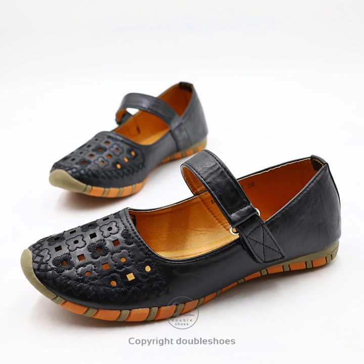 รองเท้าleepop-mk915-111a-รองเท้าคัชชูทรงสวย-รองเท้าออกงาน-รองเท้าทำงาน-ส้นเตี้ย-ลายฉลุ-ลูกไม้-สีดำ-ขาว-แทน-แอปริคอท-ไซส์-36-41