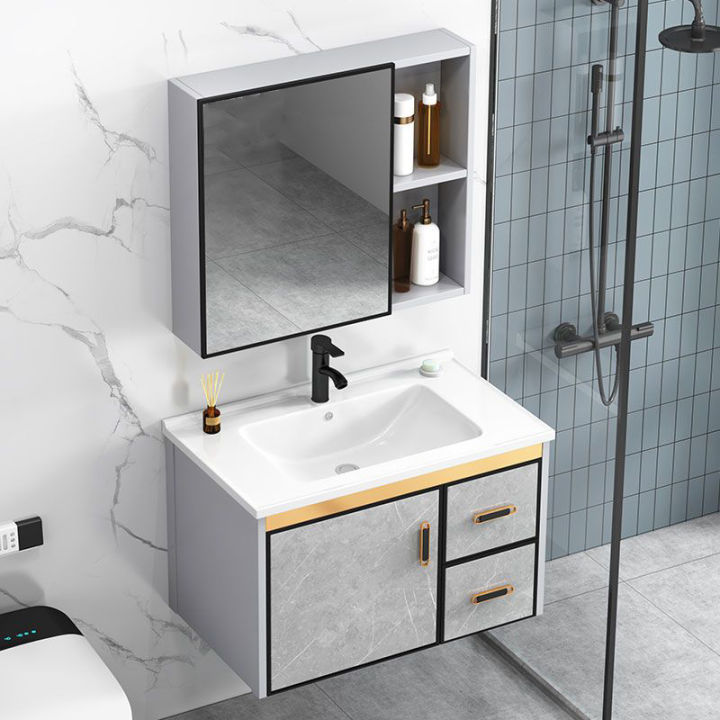 bathroom sink complete set cabinet with mirror wall mounted mirror ...