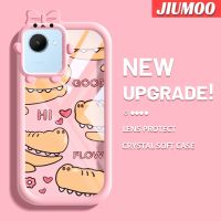 เคส JIUMOO สำหรับ Realme C30 C30s Narzo 50i สำคัญเคสการ์ตูนรักจระเข้สีสันสดใสน่ารักกล้องมอนสเตอร์น้อยนิ่มสำหรับเลนส์กันกระแทกแบบใสเคสมือถือป้องกันซิลิโคนเรียบง่ายปลอกความคิดสร้างสรรค์โปร่งใส