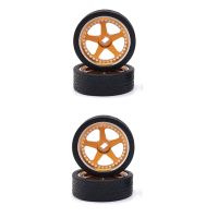 4Pcs 26mm Metal Wheel Rim Rubber Tire Tyre Set for Wltoys 284131 K969 K989 P929 Mini-Z 1/28 RC Car Upgrades Parts