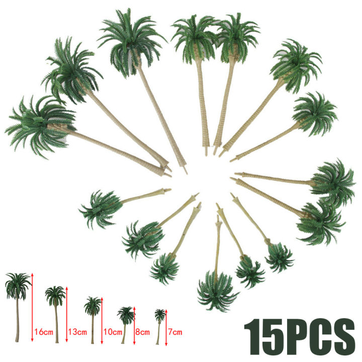 bokali-15pcsต้นปาล์มมะพร้าวพลาสติกประดิษฐ์ภาพวาดป่าฝนทัศนียภาพชายหาด