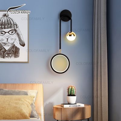✾ 3 Color Wall Lamp Indoor Led Bedroom Bedside Lamp Minimalist Living Room Wall Light Decoration Light