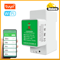 ฝั่ง-เครื่องวัดไฟฟ้า Wifi แบบเฟสเดียวอัจฉริยะ35มม. การติดตั้งราง DIN แรงดันไฟฟ้าและมิเตอร์วัดกระแส BT การเชื่อมต่อสมาร์ทโฟน Peacefair Tuya Dual APP ควบคุมจากระยะไกลเข้ากันได้กับระบบ Android IOS