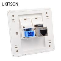 SC UPC Optic Connector With Shield CAT6 RJ45 Network Socket Wall Faceplate For Internet SC-SC Optical Extentor Cover Panel Plug