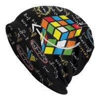 [Hana Clothing Store] คณิตศาสตร์ Rubik Rubix Cube หมวกแฟชั่นฤดูใบไม้ร่วงฤดูหนาว Street Skullies Beanies หมวกผู้ชายผู้หญิงชาย Warm Head Wrap Bonnet หมวกถัก