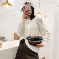 Fashion Animal Printst Fanny Pack for Women Metal Chain Crossbody Bag Soft PU Waist Bag Female Designer Luxury Chest Bag Purses