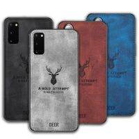 ซองผ้า Floveyoo สำหรับ Huawei P20 P30 P50 Pro P40 Lite E Nova 3 3i 5T P สมาร์ท2021 Y6 Y9 2019เคสผ้าผิวนอก Elk Deer ที่ใช้ตกแต่งภายนอก