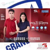 เสื้อโปโลแขนสั้น แกรนด์สปอร์ต ทรงผู้ชาย-ทรงผู้หญิง GRAND SPORT (ชาย/หญิง) - รุ่น สีล้วน (12-586/12-786)