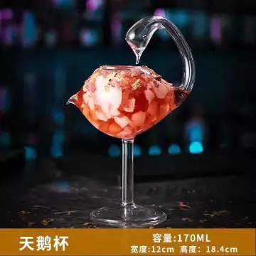 1pc Creative Clear Glass High-foot Cocktail Glass With Bird Shape For Bar