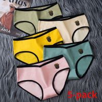 【Ready Stock】 ✥ C15 [ Ready Stock]5 packs new style cotton antibacterial underwear women mid-waist black cute charming briefs