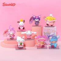 Sanrio ชุดสะสมตัวละครหุ่นของเล่นกล่องทึบของเล่นดอกไม้ S Doll น่ารัก Kuromi Cinnamoroll Melody Pocahcco