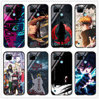 สำหรับ Realme C21/Realme C21Y อะนิเมะ Naruto Series กระจกเทมเปอร์เคสโทรศัพท์ Hard ส่วนบุคคลที่กำหนดเองการพิมพ์ภาพปกหลังขายส่งตัวแทน