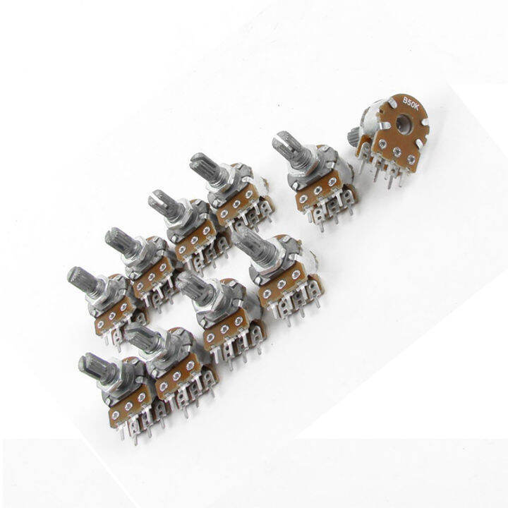 10pcs-top-adjustment-linear-dual-knurled-shaft-potentiometer-50k-ohm-b50k