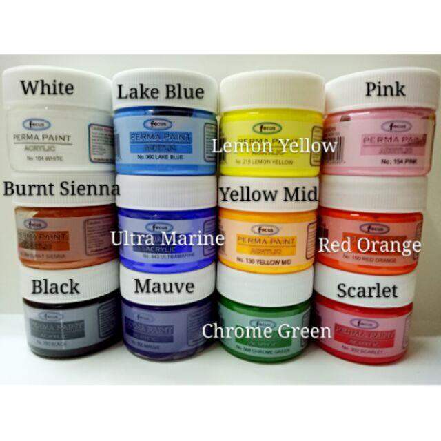 Acrylic paint/Perma paint 100ml [Focus] Lazada PH