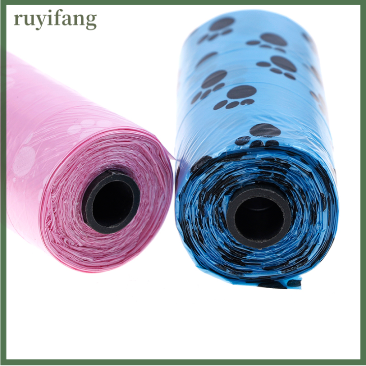 ruyifang-10x-rolls-pet-dog-puppy-cat-poo-poop-ขยะทิ้งถุงทำความสะอาด