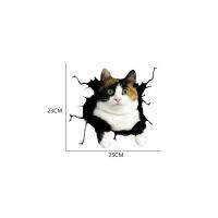 สติ๊กเกอร์ติดหน้าต่างด้านหลังรถยนต์ Animal Cat Broken Window Pattern Body Decoration Decals Waterproof Sunscreen Sticker【fast】