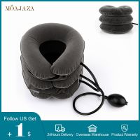 ☾♤▬ Air Cervical Collar Inflatable Collar Neck Traction Massager Vertebra Therapy Pain Relief 3 Layer Pillow Health Care masajeador