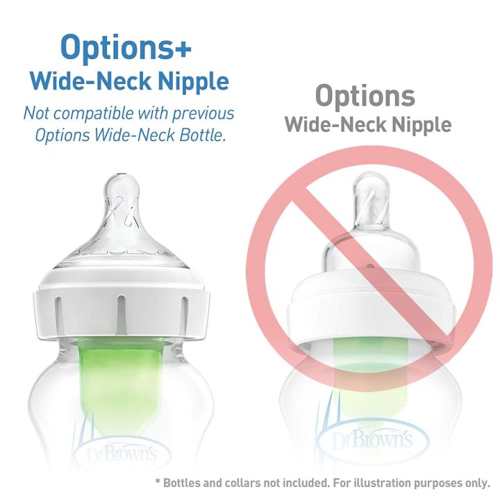 usa-dr-browns-จุกนม-ขวดคอกว้าง-silicone-wide-neck-options-nipple