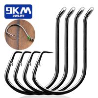 9KM Circle Fishing Hooks 25 50Pcs Offset Carp Fishing Live Bait Barbed Hooks Catfish Bass Octopus Fishing Hooks Tackle Saltwater