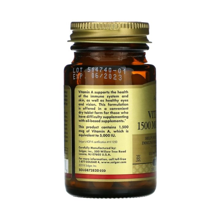 solgar-dry-vitamin-a-1-500-mcg-5-000-iu-100-tablets-วิตามินเอ-100-เม็ด