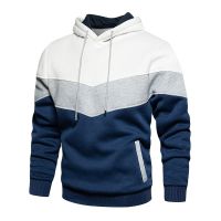 2022 Mens Patchwork Hooded Sweatshirt Hoodies แฟชั่น Casual Fleece Warm Hip Hop Streetwear ฤดูใบไม้ร่วงฤดูหนาว Pullover Hoodies Men