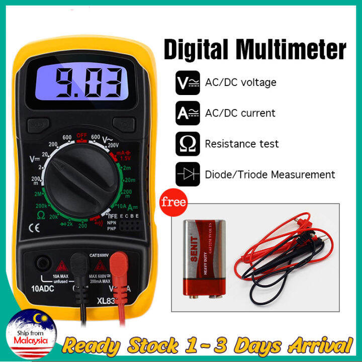 XL830L Digital Multimeter With Backlight DT830B LCD Volt Meter Ammeter
