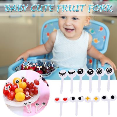 10pc Cute Eyes Bento Sign Mini Fruit Fork Cartoon Childrens Fruit Sign Children Snack Cake Dessert Food Fruit Toothpick 02