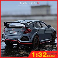 KLT RMZ CITY 1:32รถฮอนด้า Civic Type R Diecast หุ่นอัลลอยรถของเล่นรถมินิออโต้สำหรับเด็กผู้ชายรถของเล่นสำหรับเด็ก