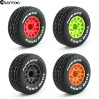 Chanmoo RC 1/8 1/10รถบรรทุกหลักสูตรระยะสั้นยางล้อยางรถยนต์มีขอบพร้อม12 14 17มม. Hex สำหรับแทร็กซัสสแลช Arrma SENTON VKAR (4ชิ้น)