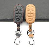 dghjsfgr 2017 High Quality Genuine Leather Car key cover Skin case For Alfa Romeo Mito Giulietta 159 GTA 3 Buttons Remote Protect Shell