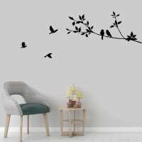 Fying bird tree nch vinyl cut wall stickers bedroom living room decoration removable on home decals animal mural arts2023