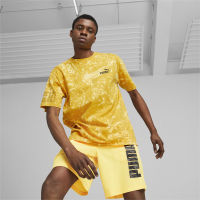 PUMA BASICS - เสื้อยืดผู้ชาย PUMA POWER สีเหลือง - APP - 67339740