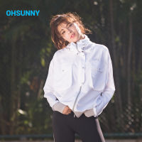 OhSunny กีฬากลางแจ้งเสื้อกันหนาวหมวกเสื้อป้องกันรังสียูวีป้องกันแสงแดดเสื้อผ้าครีมกันแดดเสื้อผ้าแขนยาวซิปผ้าคลุมหน้าแจ็คเก็ต