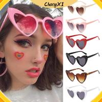 CHONGXI ย้อนยุค แว่นกันแดดหัวใจรัก Clout Goggle แว่นกันแดดรูปหัวใจ ป้องกัน UV400 แว่นตา แว่นกันแดดวินเทจ