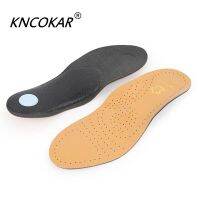 【CW】 KNCOKAR Leather Orthotics Insole Flat Foot Silicone Insoles Men And Breathable Sweat