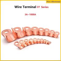 OT Type Copper Open Connecting Nose 3A 5A 10A 20A ~1000A Cable Connector Terminal Crimping Ring Cable Wire Terminal Red Copper Nose Lugs  Splice หัวต่อทองแดงแบบเปิดสำหรับจมูกหางปลาเข้าตัวเชื่อมต่อสายเคเบิลสายเสียบสเตอริโอปลายสายไฟทองแดงจมูกประกบเข้า