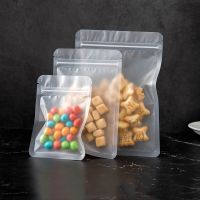 50pcs Frosted Matte Zip Lock Bag Kitchen Food Tea Packaging Storage Supplies Resealable Gift Decoration Waterproof Sealing