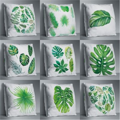 Hongbo Vintage Green Leaves Throw Pillow Case Polyester Double Sided Pillowcase Use In Home Bedroom Living Room Office