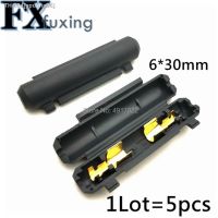 ✽▩﹍ 5PCS 6x30 mm Glass Fuse Holder 6 x 30 Fuse Socket Fuse Flip shell Black Flip Type Fuse Socket Peanut Hull Fuse Holder 6x30mm Hot