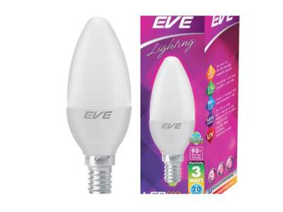 หลอด LED EVE ECO CANDLE 3 วัตต์ WARMWHITE E14 [ส่งเร็วส่งไว มีเก็บเงินปลายทาง]